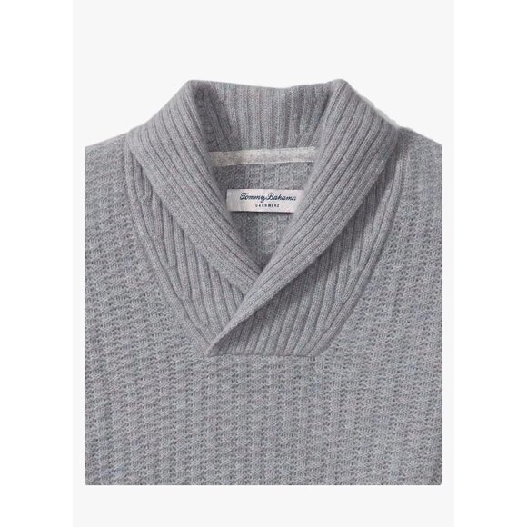Tommy Bahama Coral Sea 100% Cashmere Shawl Pullover Sweater Men’s S Blue Calm - Picture 2 of 5